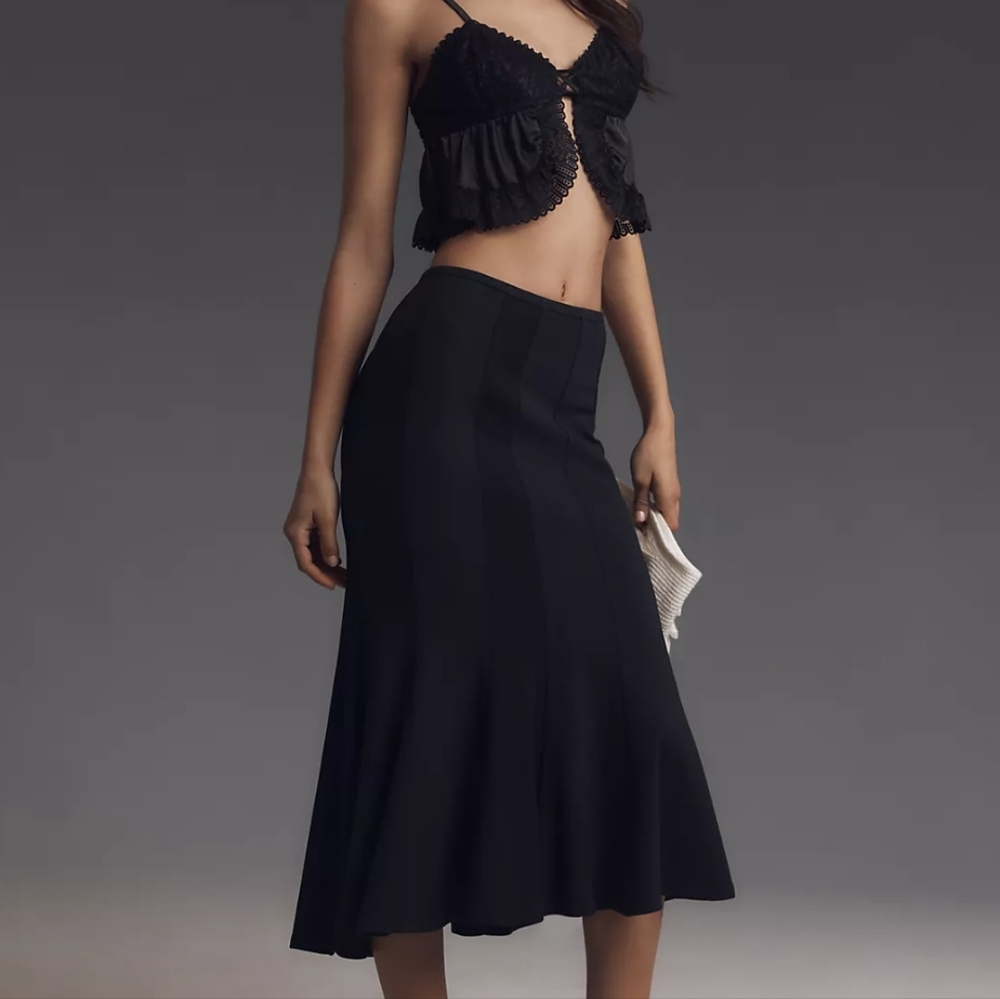 NWT Anthropologie Fluted Midi Skirt